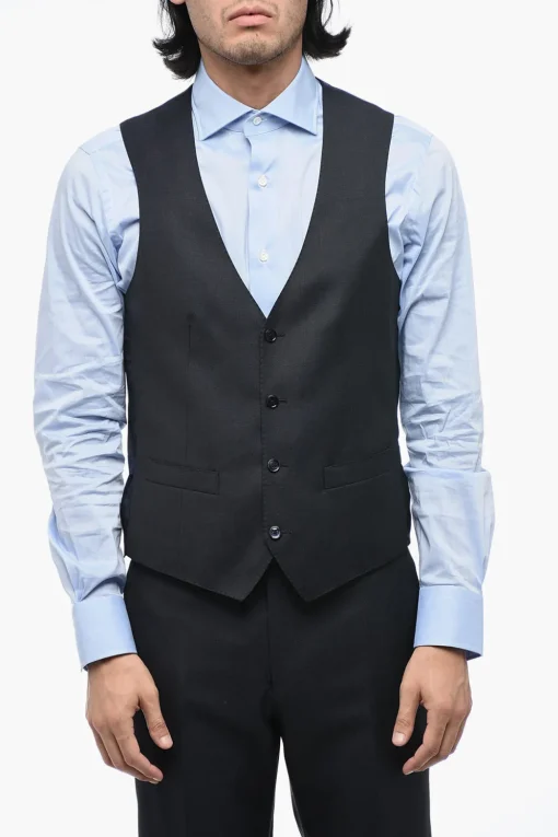 Discount CERIMONIA Abito 3 Pezzi in Misto Lana Pin Point Uomo Completi