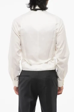 Sale CERIMONIA ACADEMY Gilet in Raso di Seta con Tasche a Filo Uomo Giacche