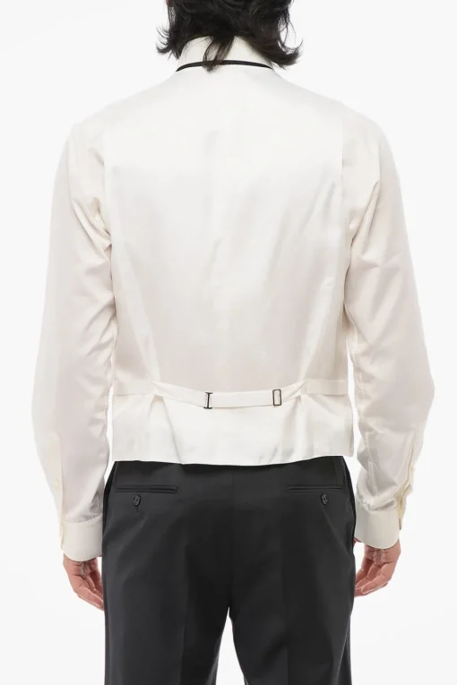Sale CERIMONIA ACADEMY Gilet in Raso di Seta Testurizzato Uomo Giacche
