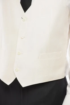 Sale CERIMONIA ACADEMY Gilet in Raso di Seta Testurizzato Uomo Giacche