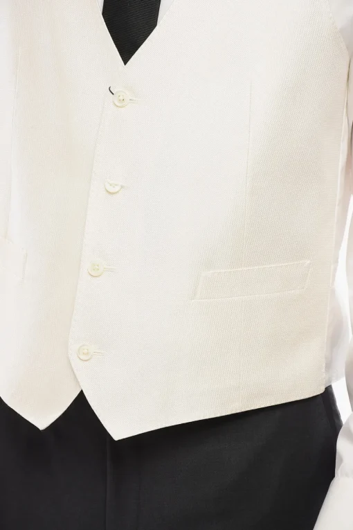 Sale CERIMONIA ACADEMY Gilet in Raso di Seta Testurizzato Uomo Giacche