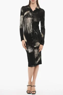 Best Chemisier a Fantasia a Maniche Lunghe Donna Vestiti