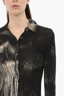 Best Chemisier a Fantasia a Maniche Lunghe Donna Vestiti