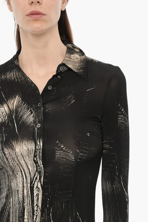 Best Chemisier a Fantasia a Maniche Lunghe Donna Vestiti
