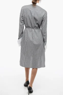 Chemisier a Righe Asimmetrico con Maxi Polsini>J.W.Anderson Outlet