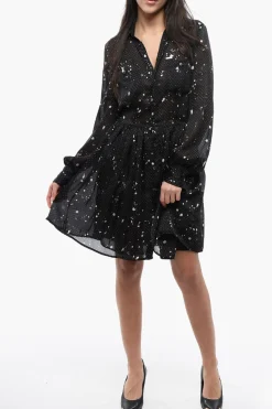 Chemisier GATHERED in Chiffon a Pois>Dsquared2 Fashion