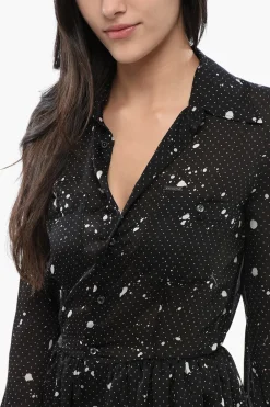 Chemisier GATHERED in Chiffon a Pois></noscript>Dsquared2 Fashion