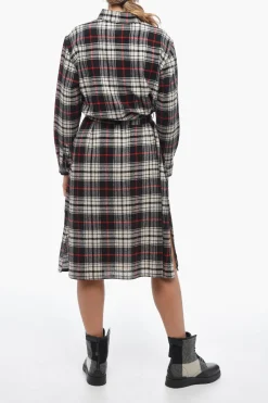 Discount Chemisier HERITAGE GAUZE in Misto Lana con Cintura Donna Vestiti