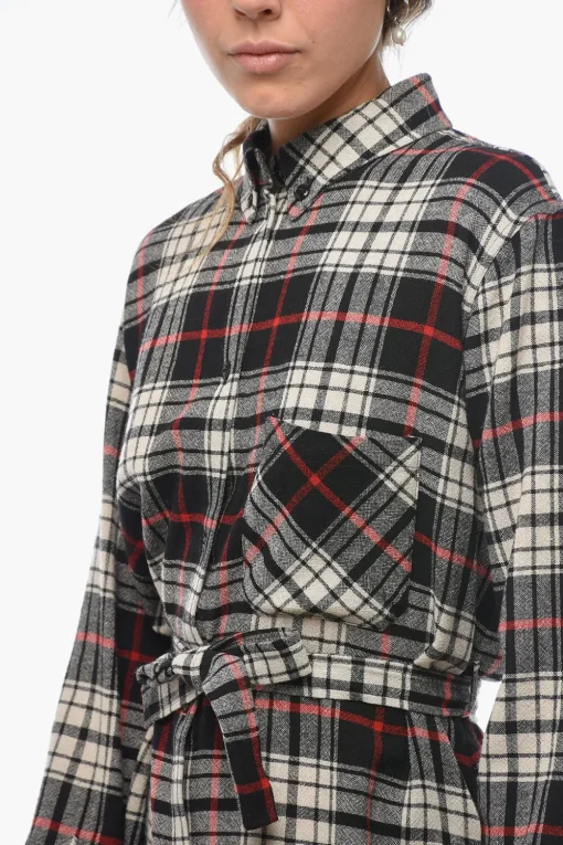 Discount Chemisier HERITAGE GAUZE in Misto Lana con Cintura Donna Vestiti