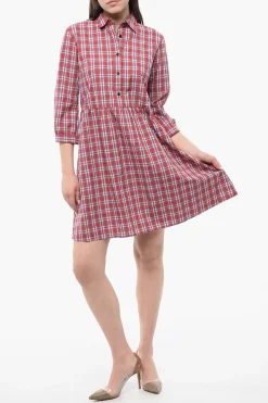 Chemisier in Cotone Plaid Check con Maniche 3/4>Woolrich Hot