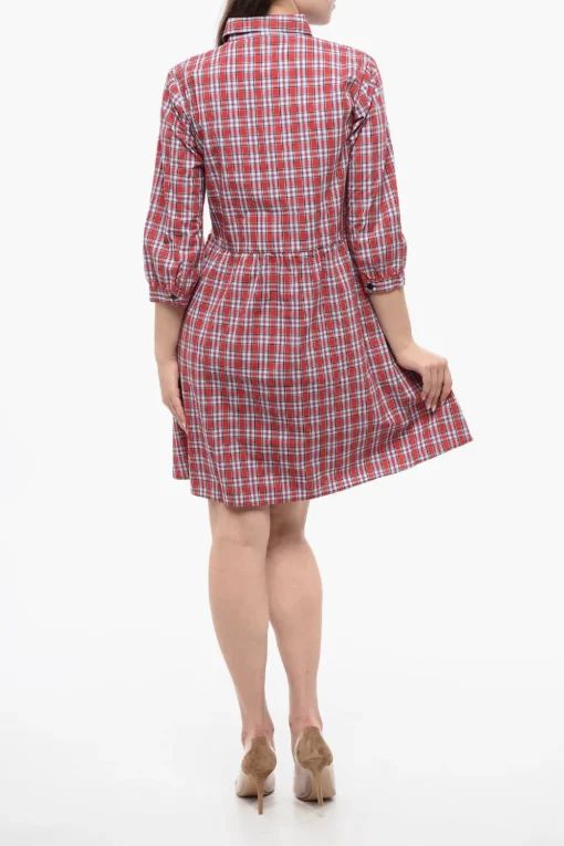 Chemisier in Cotone Plaid Check con Maniche 3/4>Woolrich Hot