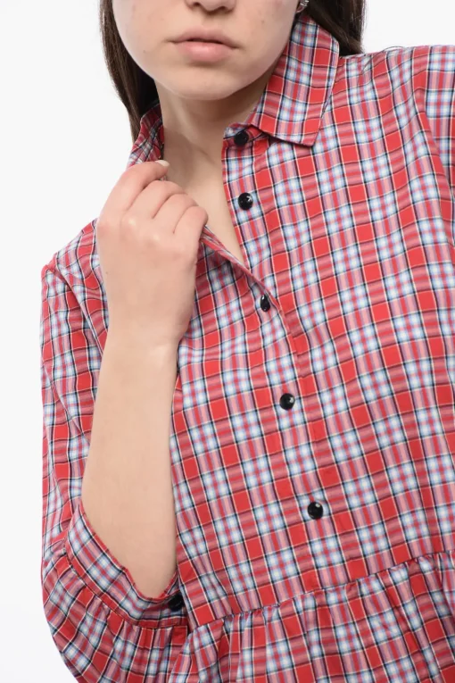 Chemisier in Cotone Plaid Check con Maniche 3/4>Woolrich Hot