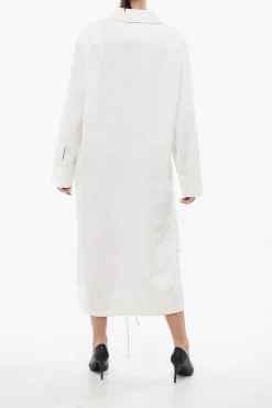Discount Chemisier in Lino Spalmato con Coulisse Donna Vestiti