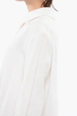 Discount Chemisier in Lino Spalmato con Coulisse Donna Vestiti
