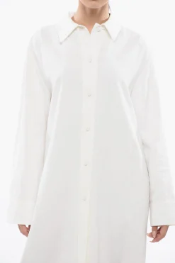 Discount Chemisier in Lino Spalmato con Coulisse Donna Vestiti