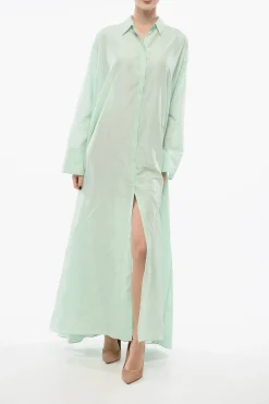 New Chemisier Svasato con Abottonatura Nascosta Donna Vestiti