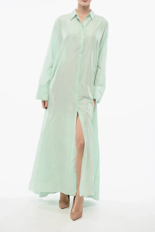 New Chemisier Svasato con Abottonatura Nascosta Donna Vestiti