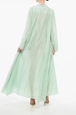 New Chemisier Svasato con Abottonatura Nascosta Donna Vestiti