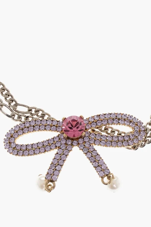 Choker a Catena con Fiocco in Strass>Dsquared2 Fashion