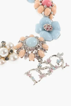 Choker in Metallo con Design Floreale Impreziosito da Strass>Dsquared2 Outlet