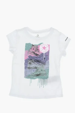 CHUCK TAYLOR ALL STAR T-shirt Girocollo con Stampa Glitter>Converse KIDS Online