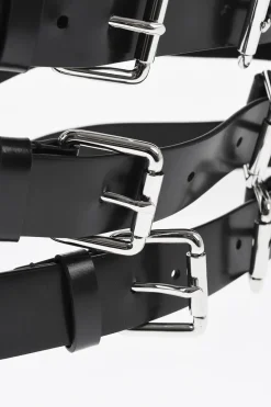 Cintura a Corsetto in Pelle con Fibbie Argentate 150mm></noscript>Dsquared2 Hot