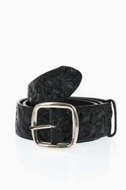 Discount Cintura ALOHA SPIRIT in Pelle con Motivo Floreale 40mm Donna Cinture