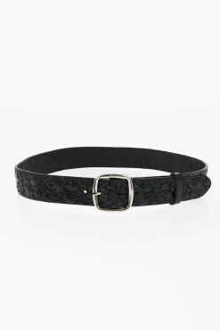 Discount Cintura ALOHA SPIRIT in Pelle con Motivo Floreale 40mm Donna Cinture