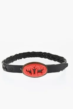 Cintura ALOHA SPIRIT in Pelle Intrecciata con Fibbia in Legno 30mm>Dsquared2 Fashion