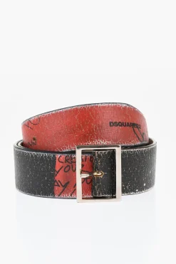 Cintura CANADIAN FLAG in Pelle Effetto Vintage 40mm>Dsquared2 Discount
