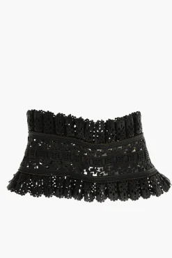 Cintura Corsetto in Pelle Effetto Pizzo 180mm>Dsquared2 New
