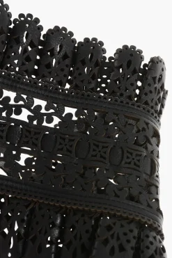 Cintura Corsetto in Pelle Effetto Pizzo 180mm></noscript>Dsquared2 New