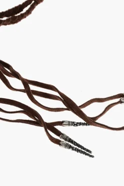 Cintura Corsetto in Suede con Dettaglio Gioiello 100mm></noscript>Dsquared2 Fashion