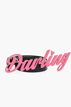 Hot Cintura DARLING in Pelle con Fibbia in Lettering Smaltata 30mm Donna Cinture