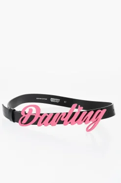 Hot Cintura DARLING in Pelle con Fibbia in Lettering Smaltata 30mm Donna Cinture