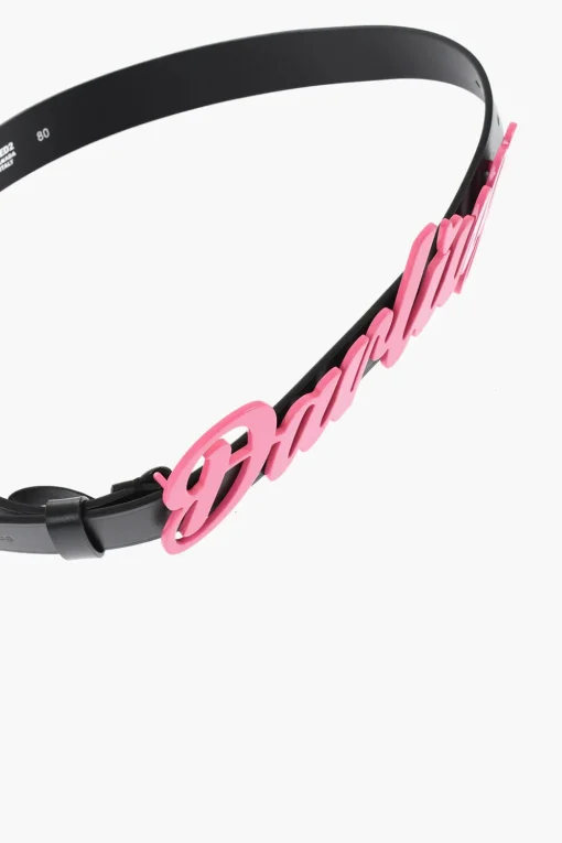 Hot Cintura DARLING in Pelle con Fibbia in Lettering Smaltata 30mm Donna Cinture
