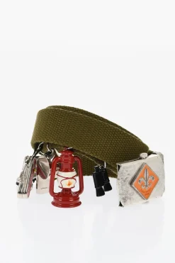 Cintura GLAMPING in Tessuto con Charms Decorativi 30mm>Dsquared2 Discount