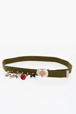 Cintura GLAMPING in Tessuto con Charms Decorativi 30mm>Dsquared2 Discount