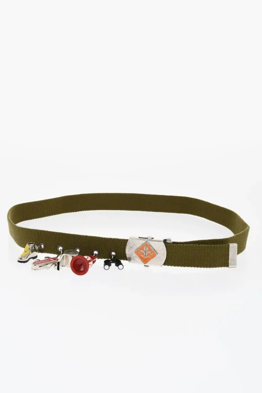Cintura GLAMPING in Tessuto con Charms Decorativi 30mm>Dsquared2 Discount