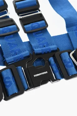 Cintura Harness in Tessuto Logato con Dettagli in Metallo 40mm>Dsquared2 New