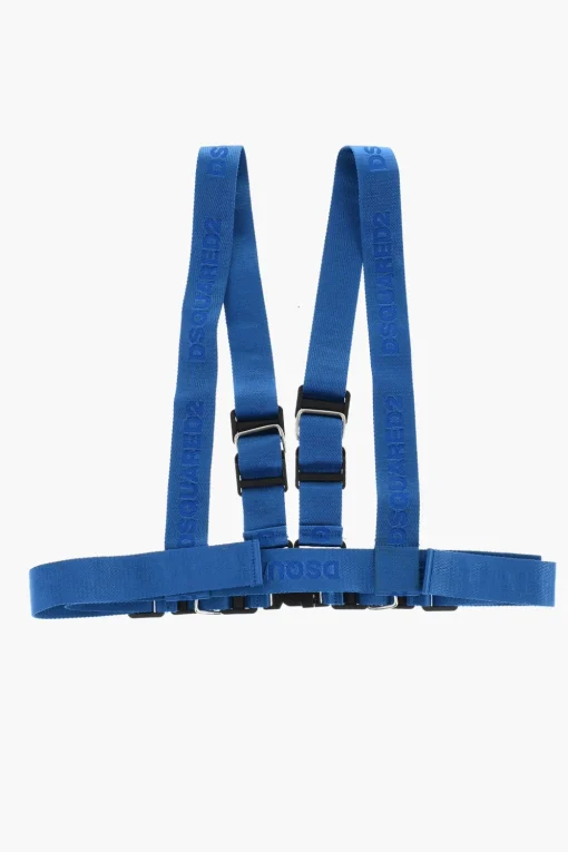 Cintura Harness in Tessuto Logato con Dettagli in Metallo 40mm>Dsquared2 New