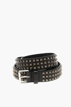 Outlet Cintura ICON in Pelle Borchiata 30mm Uomo Cinture