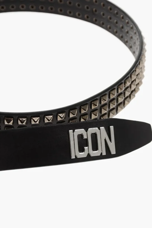 Outlet Cintura ICON in Pelle Borchiata 30mm Uomo Cinture