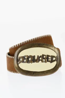 Cintura in Cavallino con Maxi Fibbia Logata 45mm>Dsquared2 New