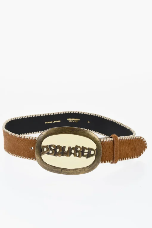 Cintura in Cavallino con Maxi Fibbia Logata 45mm>Dsquared2 New
