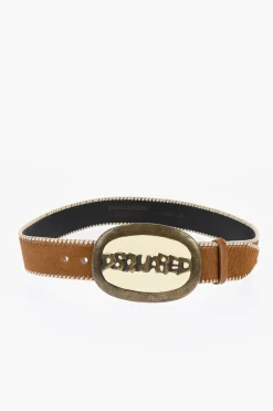 Sale Cintura in Cavallino con Maxi Fibbia Logata 45mm Uomo Cinture