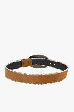 Sale Cintura in Cavallino con Maxi Fibbia Logata 45mm Uomo Cinture