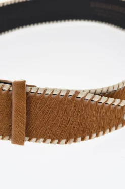 Sale Cintura in Cavallino con Maxi Fibbia Logata 45mm Uomo Cinture
