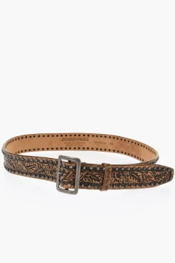 Clearance Cintura in Pelle a Fantasia con Borchie 40mm Uomo Cinture