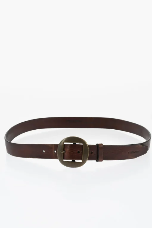 Cintura in Pelle a Tinta Unita 30mm>Dsquared2 Outlet